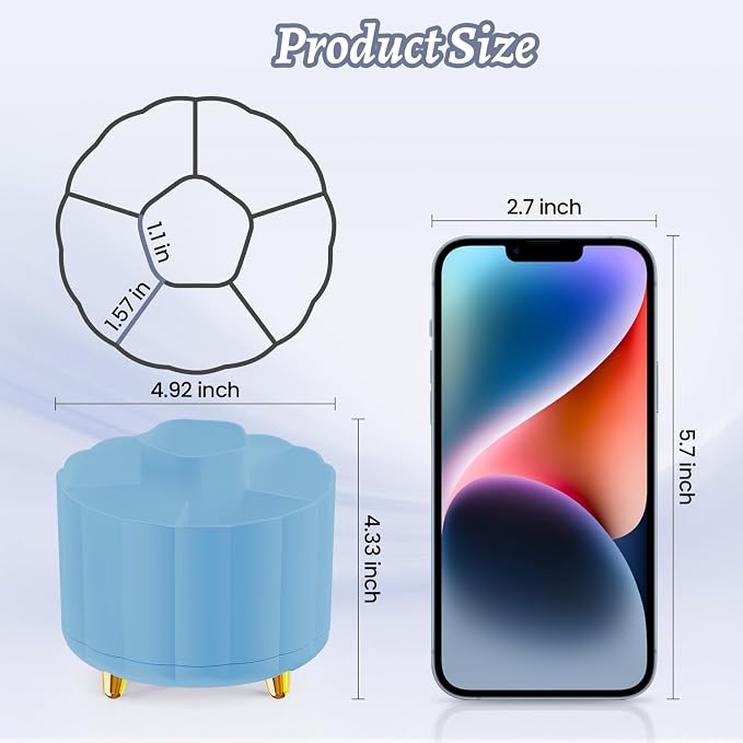 360 Degree Rotating Pen Holder for Desk, 6 Slots Desktop Organizer Caddy for - Image 2