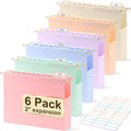Plastic Hanging File Folders Letter Size, 6 Pack Extra 2 Inch Capacity Hanging by YOPCDJ