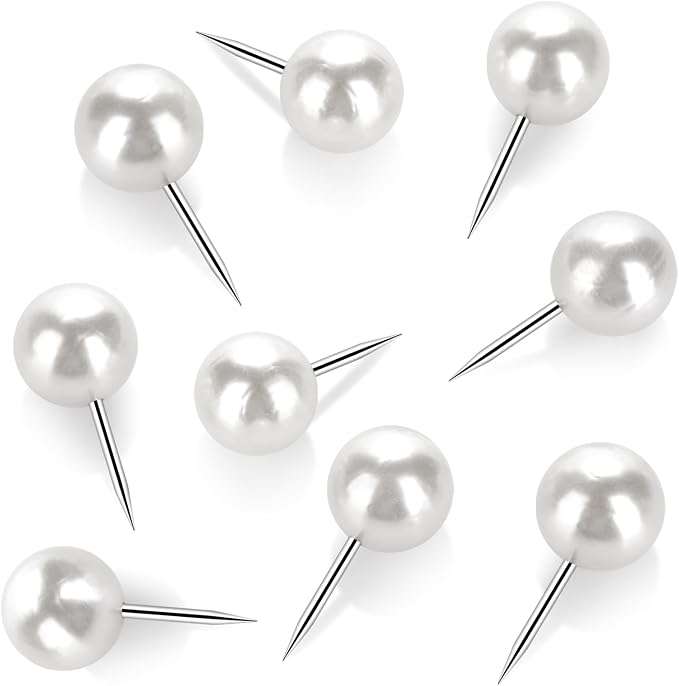 60 Pcs Push Pins, Thumb Tacks for Decorative Wall, Pearl White Thumbtacks for - Image 3
