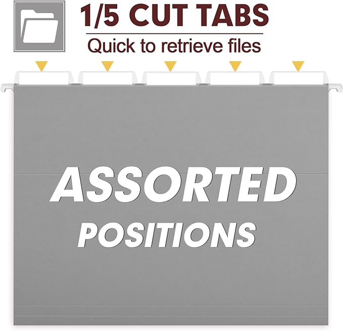 HERKKA Hanging File Folders, 60 Pack Reinforced Letter Size Hanging Folders - Image 3
