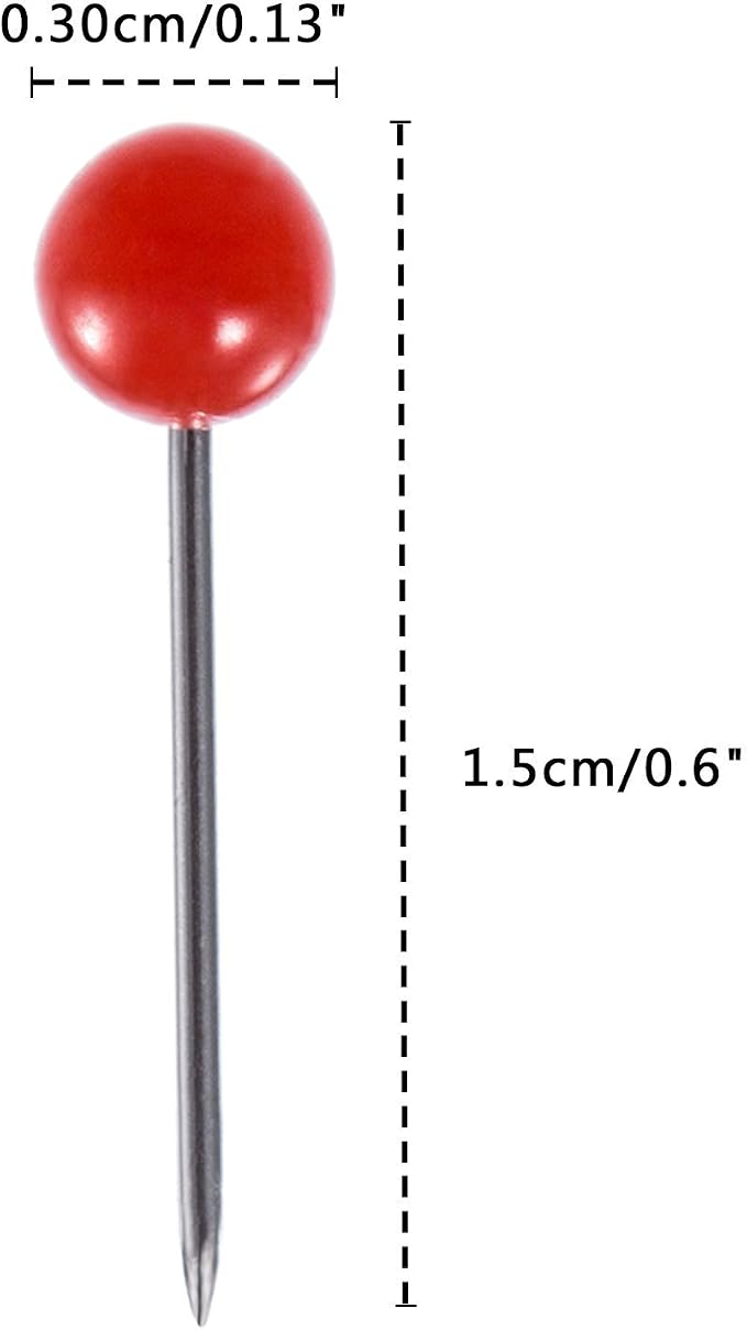Outus 500 Pieces Map Push Pins Map Tacks Plastic Round Head Tacks - Image 4