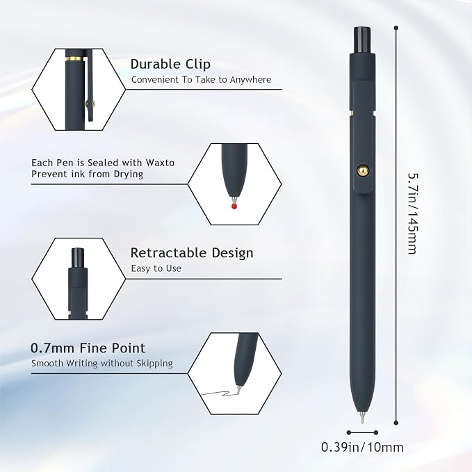 Ddaowanx Gel Pens, 0.7mm Quick Dry Black Ink, Fine Point Smooth Writing Pens - Image 3