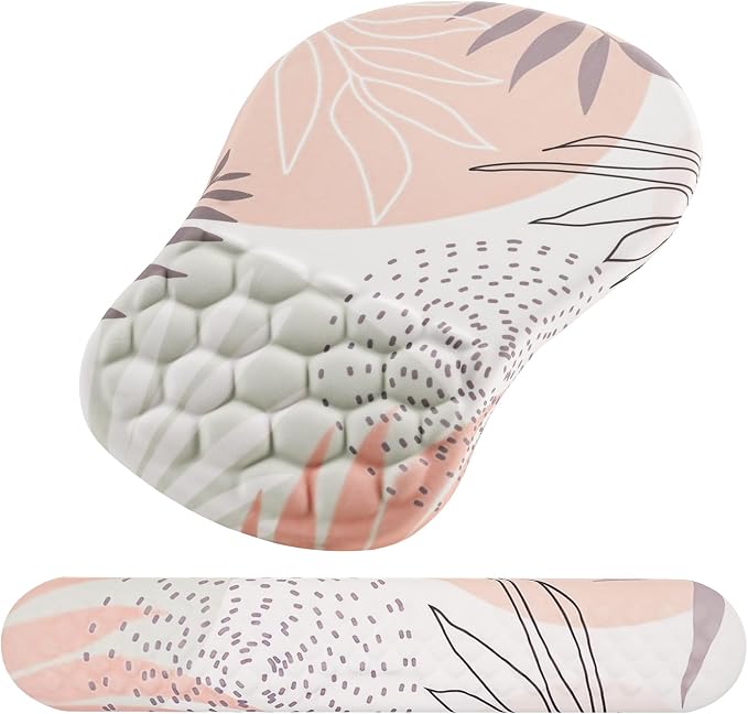 Mouse Pad Wrist Support, 2 in1 Keyboard Wrist Rest+ Ergonomic Mouse Pad by Laokiiy