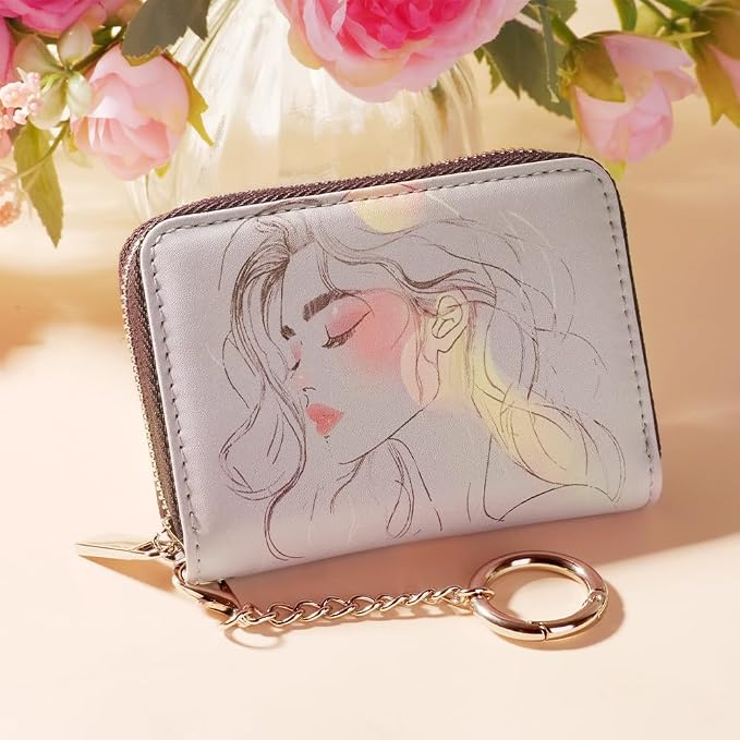 FurArt Zipper Wallet Women, RFID Blocking Credit Card Wallet, Business Card - Image 2