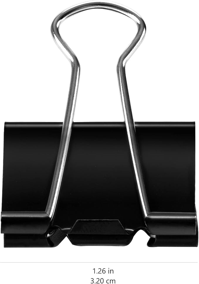 Amazon Basics Sturdy Binder Clips, Office Supplies, Medium 1.25 in, Document - Image 5