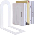 Chunful 6 Pcs Modern Metal White Book Ends by Chunful