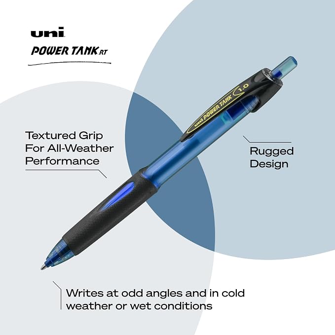 uniball Power Tank RT Ballpoint Pens, Medium Point, 12 Pack - Image 3