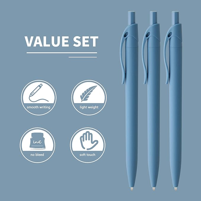 deegtran Pens Bulk, 50 Pack No Bleed Click Pens, Wholesale Retractable - Image 3
