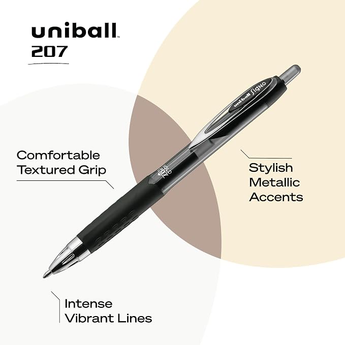 uniball 207 Retractable Gel Pens, Bold Point, 12 Pack - Image 5