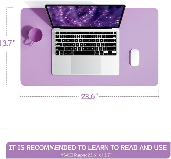 YSAGi Non-Slip Leather Desk Pad, Waterproof Laptop Computer Desk Keyboard Mat - Image 3