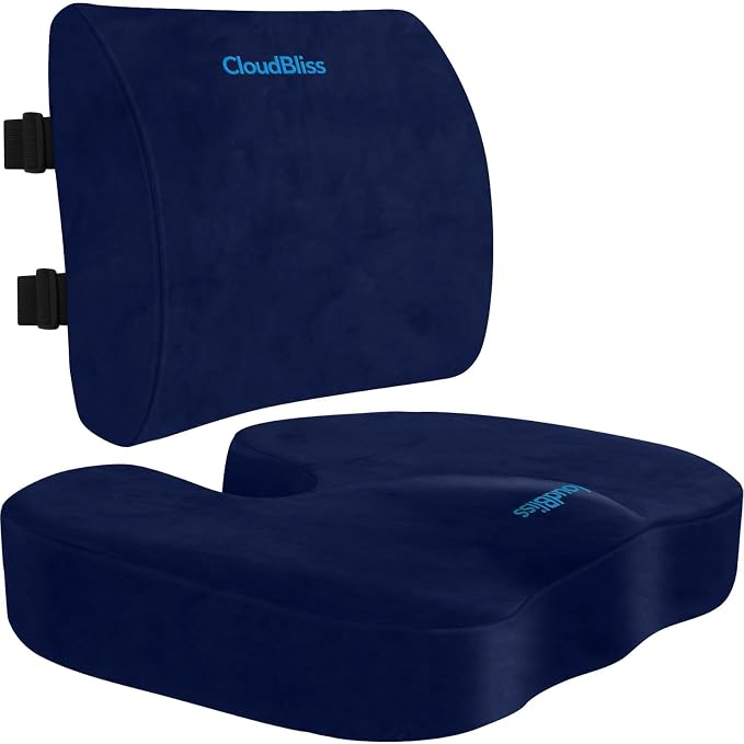 CloudBliss Lumbar Support Pillow & Seat Cushion Set by CloudBliss