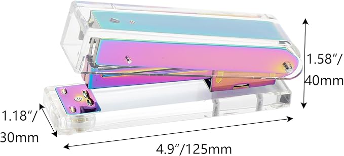 Clear Acrylic Rainbow Stapler Colorful Desktop Staplers - Image 6