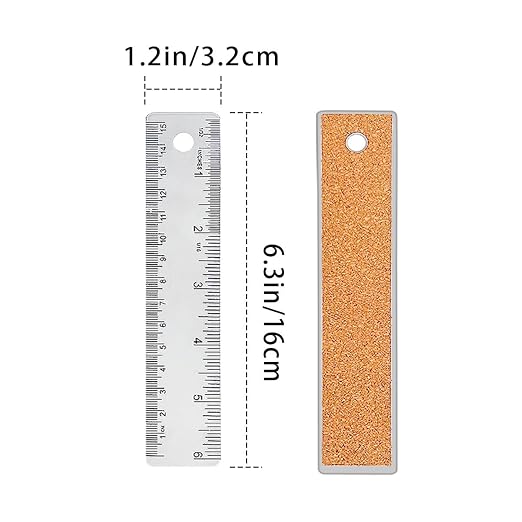 3 Pcs 6 Inch Metal Ruler Stainless Steel Metal Ruler - Image 4