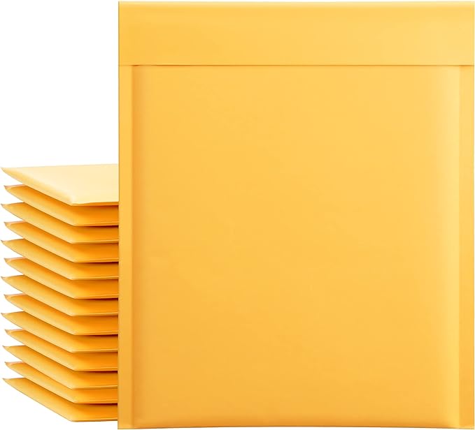 UCGOU Kraft Bubble Mailers 8.5x12 Inch 25 Pack Usable Size 8.5x11 Inch Yellow by UCGOU