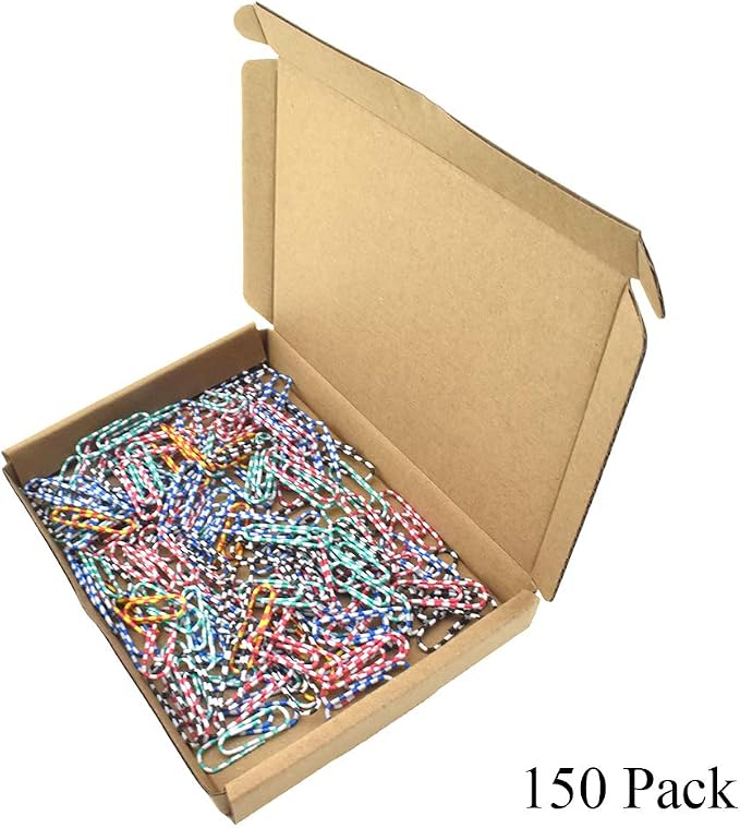 HAHIYO Paper Clips 1.1 inches Length Striped Paperclips Vinyl Coated Prevent - Image 7
