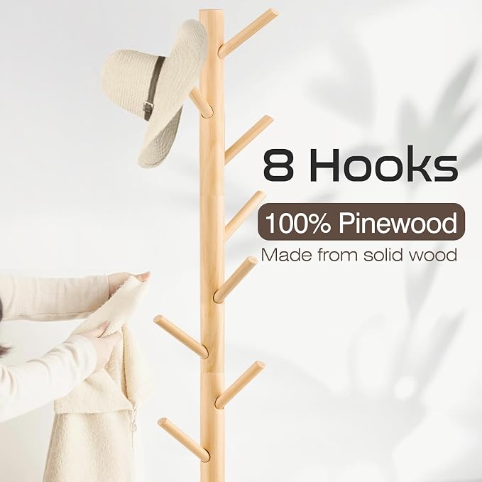 WANGMUXIA 2 PCS Coat Rack, Freestanding Coat Rack - Image 4