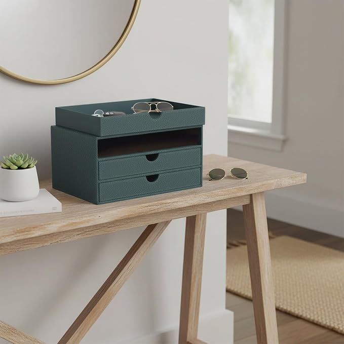 UnionBasic Leather Desktop Drawer Organizer, File Cabinet Magazine Document - Image 2