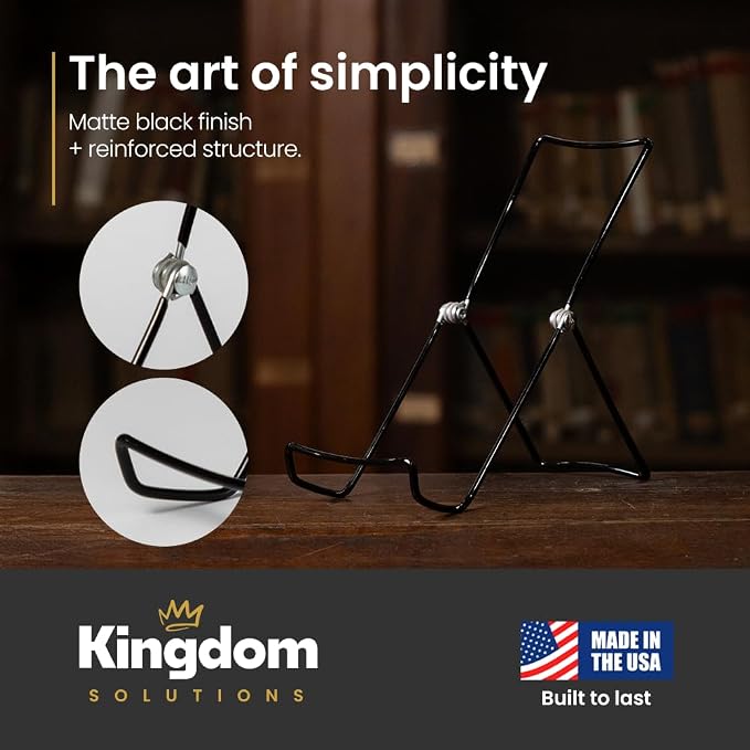 KINGDOM SOLUTIONS MADE IN USA 12-Pack Adjustable Black Metal Easels - Image 6