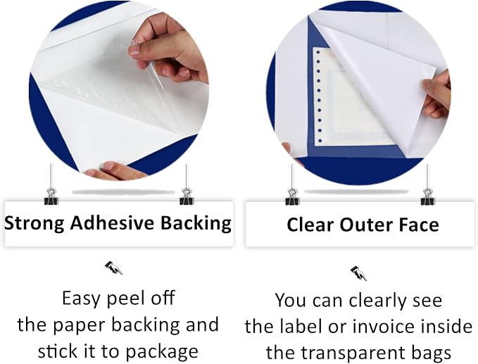 Coopaty 6" x 9" Adhesive Packing List Envelopes Clear Plastic Mailing Shipping - Image 4