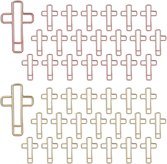 OWLFAVO 40pcs Cross Shape Paper Clips by OWLFAVO