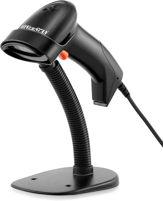 USB Barcode Scanner, Handheld Wired 1D Laser Barcode Reader by ONEWSCAN