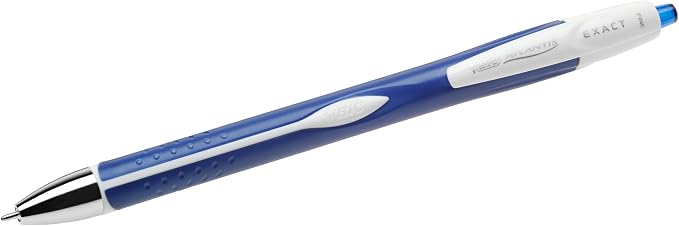 BIC Glide Exact Blue Retractable Ballpoint Pens, Fine Point, 12-Count Pack - Image 7