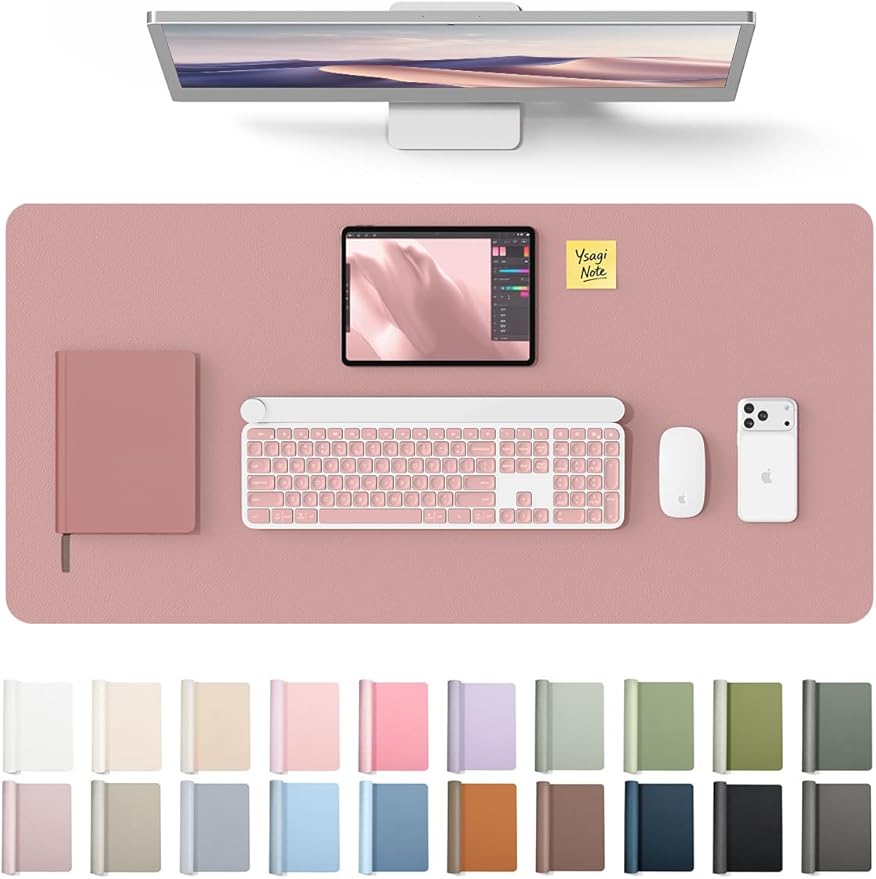 YSAGi Leather Desk Protector, Office Mat, Large Mouse Mat, Non-Slip PU Leather by YSAGi