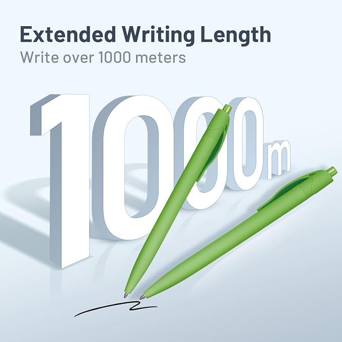 BallPoint Pens, 50 Pack, Bulk Pens, Light Green Barrel, Click Pens - Image 4