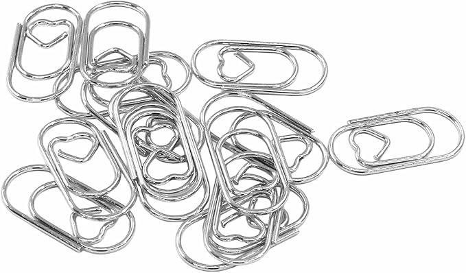 100 Pcs Silver Heart Shaped Paper Clips, Small Cute Decorative Clips - Image 4