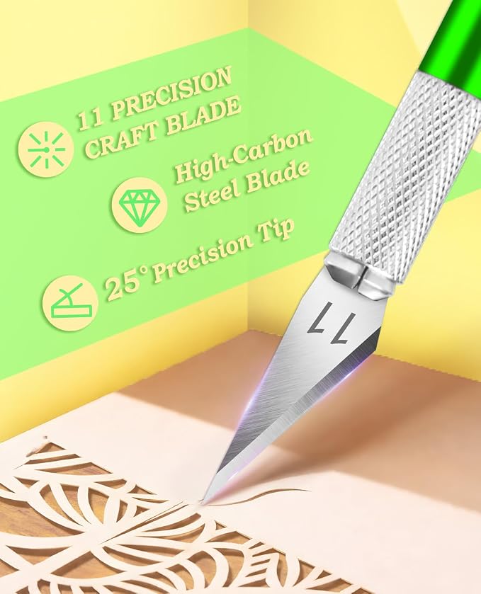 DIYSELF Craft Knife with 10 Extra #11 Blades, Precision Hobby Knife Set with - Image 3