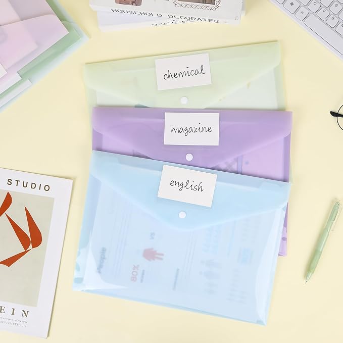 EOOUT 24 Pack Plastic Envelopes Plastic File Folders, Poly Folders - Image 6