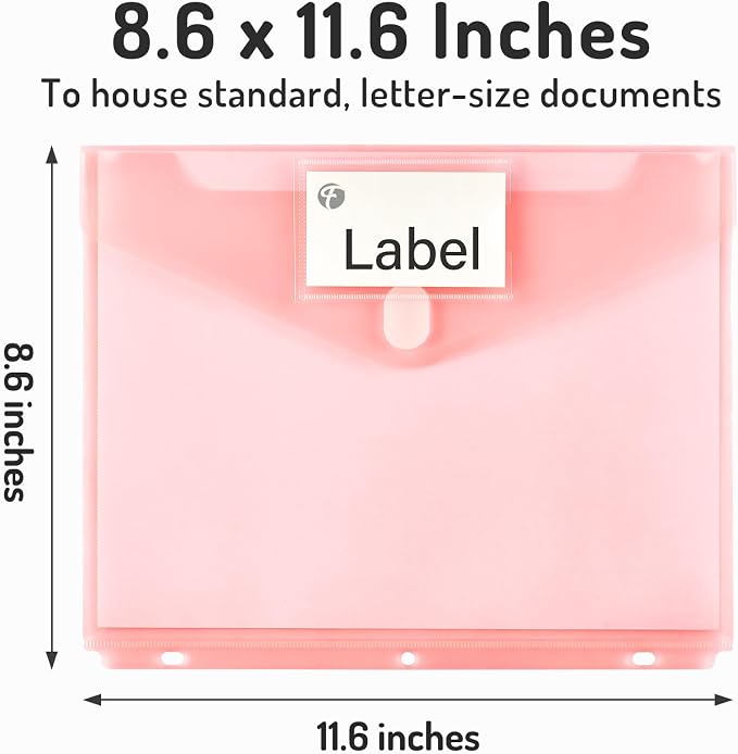 Forvencer Binder Pocket, 5 Pack Super Heavyweight Plastic Folders - Image 2