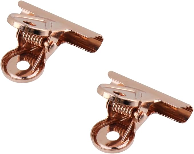 Xiaoyztan Mini Clips, 30mm Wide Rose Gold Bulldog Clips Paper Clip Binder Bull - Image 3