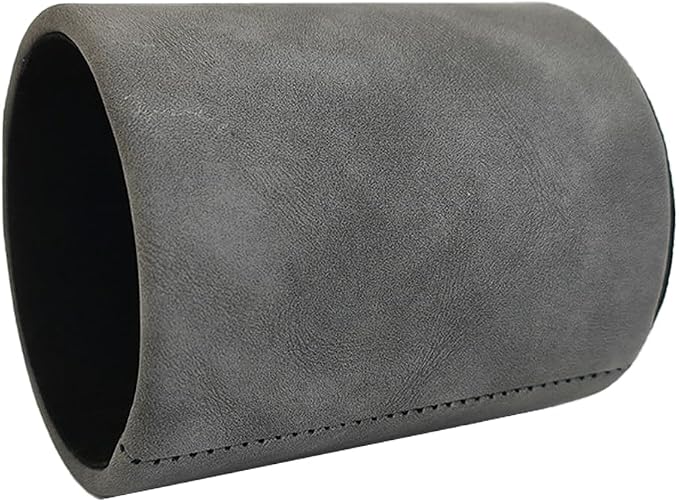 Leather Pen Holder, Dark Gray Pencil Holder, Desktop Elegant Pen Holder - Image 5