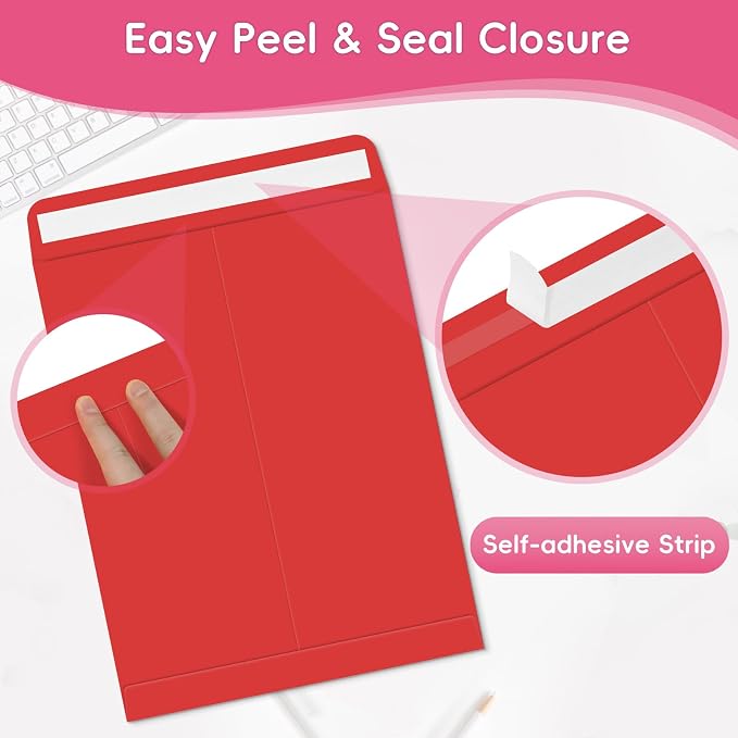 25 Pack Colored Mailing Envelopes, 9 x12 Inches Self-Seal Manilla Envelopes | - Image 3