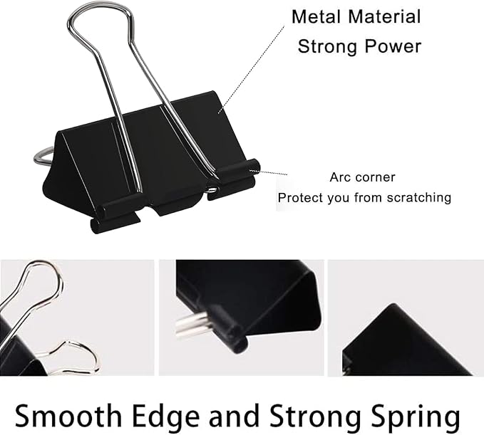 Large Binder Clips 1.6 Inch, Big Binder Clips - Image 2