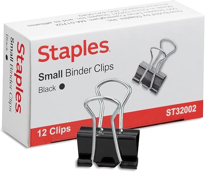 Staples Binder Clips, Small Size, 0.38" Capacity, 144 Pack – Compact Clips - Image 2