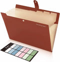 SKYDUE File Folder with Labels, Accordion File Organizer with 8 Pockets by SKYDUE