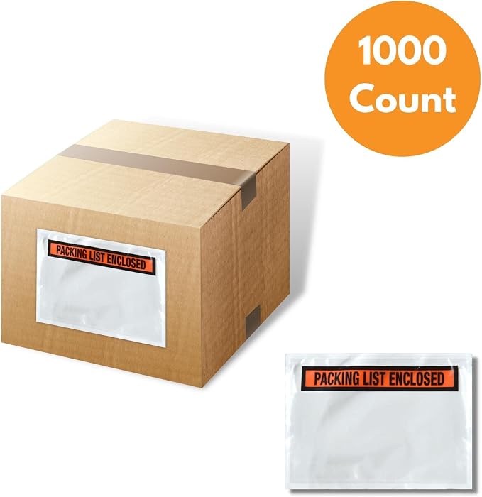 PSBM 1000 PCS 5.5 x 10 Inch Orange Panel Face Packing List Enclosed Envelopes - Image 4