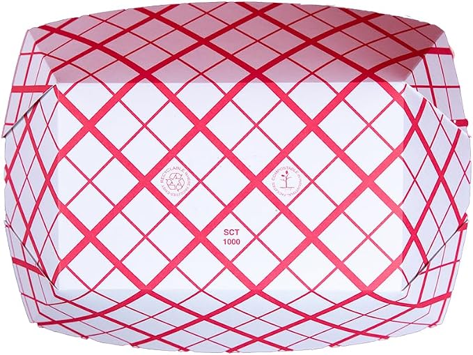 Southern Champion Tray 0433 #1000 Southland Paperboard Red Check Food Tray - Image 2
