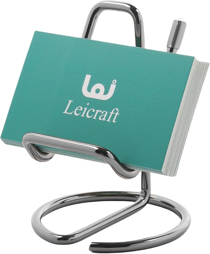 Business Card Holder for Desk, Cute Metal Card Organizers and Office Desk by Leicraft