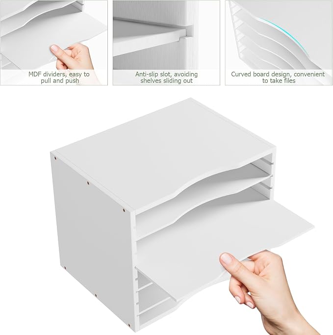Bamjoy Bamboo 5 Tier Desktop Organizer, Paper Organizer Mail Sorter, File - Image 8