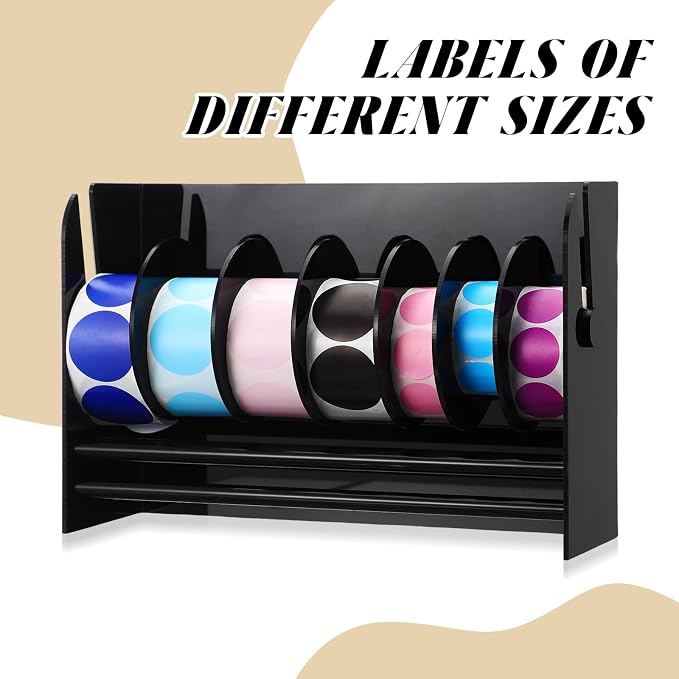 Qilery Adjustable Label Dispenser Acrylic Roll Sticker Dispenser Sticker Holder - Image 5