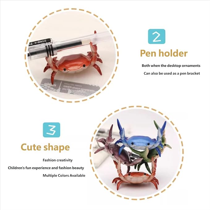 New Japanese Creative Cute Crab Pen Holder Weightlifting Crabs Penholder - Image 4