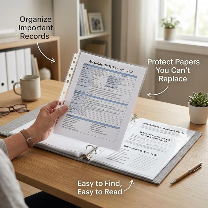 Heavyweight Sheet Protectors, Holds 8.5 x 11 inch Sheets, 9.25 x 11.25 inch Top - Image 7