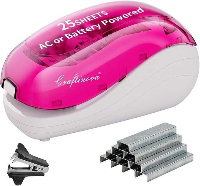 Electric Stapler, Including 2000 Staples and 1 Staple Remover, Suitable by Craftinova