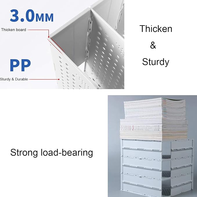 Lemical Magazine Holder 4 Vertical Compartments Collapsible Magazine File - Image 3