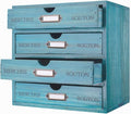 Wooden Storage Box with 4 Drawers Vintage Office Supplies and Accessories by PACKGILO
