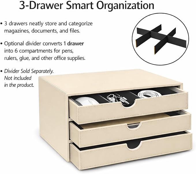 UnionBasic Document Organizer, 3-Drawer File Cabinet Document Storage Box - Image 4