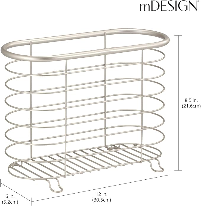 mDesign Steel Magazine Holder Storage Organizer Bin - Image 3